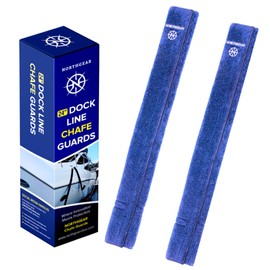 Northgear Boat Chafe Guards for Dock Lines 24" Lenght (2 Pack) - Ultra-Strong Removable Rope Covers, Heavy Duty,Navy UV Resistant, Eliminates Line Squeaking and Prevents Rope Chafing… (Navy Blue)