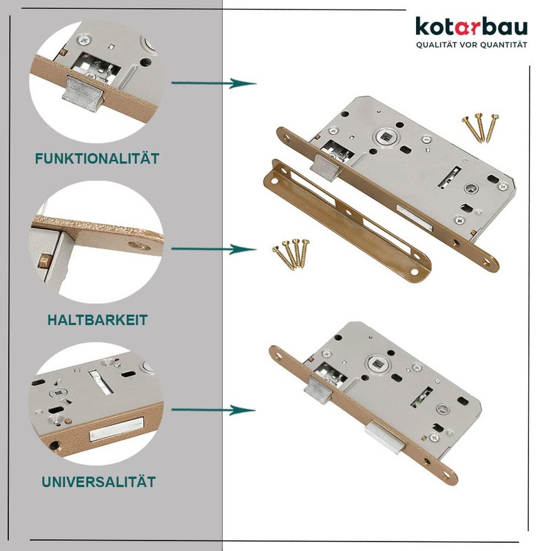 KOTARBAU Inner Door Mortice Lock 90 x 50 mm Toilet