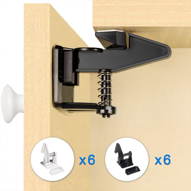 SACONELL Child Safety Cabinet Pack of 12, White/White and Black