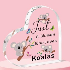QMVMV Funny Koala Acrylic Plaque Gifts Animal Lover Gift Just A Woman Who Loves Koalas Koala Lover Gift For Women, Who Loves Koalas Acrylic Plaque