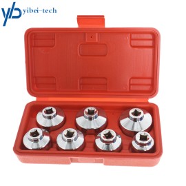 yibei-tech 7 Pieces 3/8" Paper Cartridge Housing Oil Filter Cap Wrench Socket Set Tool Kit