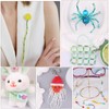 Soeoy 4000 Pcs Transparent White Glass Bugle Beads, 2 x
