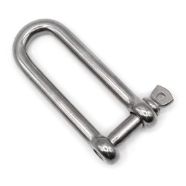HEAVYTOOL Shackle Straight Long Shape 10 mm Stainless Steel V4A AISI 316 (Pack of 2) Long Shackle Long Shackle Long Shackle Connection Shackle Long Design Shackle Round Shackle Long Shaft Shackle