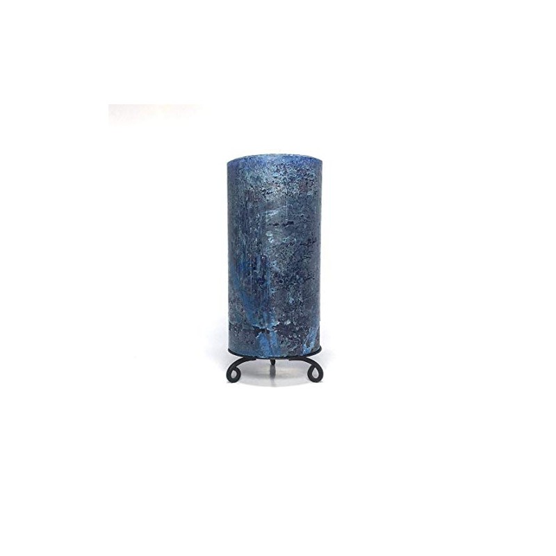 Classic Blue Unscented Rustic Textured Pillar Candle - Choose Size