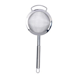 Restaurantware 11.5 in Stainless Steel Fine Mesh Strainer - German Standard Sieve Sifter with Ergonomic Handle, Dishwasher Safe - Reinforced Metal Food Strainer for Quinoa, Soup, Sauce, Baking