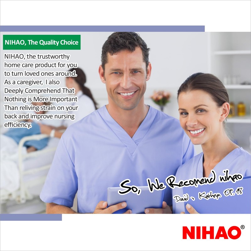 NIHAO Draw Sheet with Handles Positioning Bed Pad Washable 43"