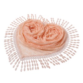 Cindy & Wendy Lightweight Triangle Floral Fashion Lace Fringe Scarf Wrap for Women (ROSE PINK-8XH)