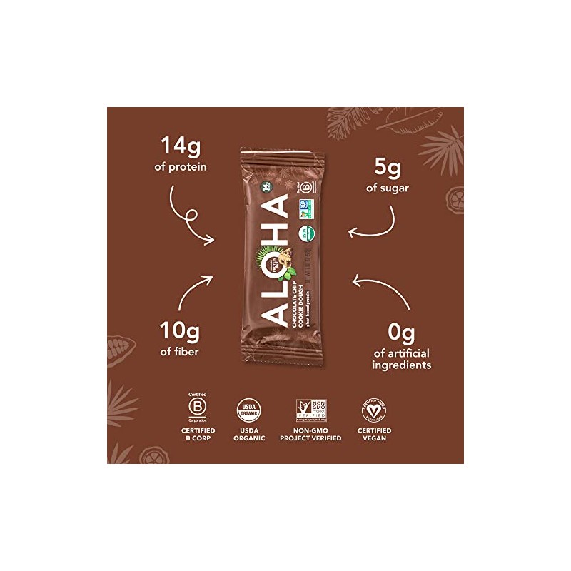 Barra de proteínas ALOHA, vainilla almendra crujiente, 12 unidades (el