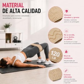 5 PCS Bandas de Resistencia para Ejercicio, Bandas de Resistencia de Tela Antideslizantes, 5 Niveles de 20 a 120 lb, para Entrenamiento de Fuerza, Yog
