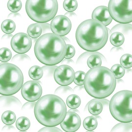 Green Vase Filler | 150PCS Pearls Bead for Centerpieces Vases | 8/14/20 mm No Hole Beads, Fake Pearls for Wedding Birthday Easter Theme Party Table Centerpieces Decor