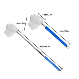 Aquarium Shrimp Net 5cm Small Fish Tank Net for Fish Tanks and Small Ponds Shrimp Net 2 inch Small Aquarium Fish Net with Foldable Bucket Retractable Handle, Suction Cup