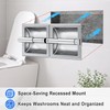 Recessed Toilet Paper Holder, Double Roll Wall Mounted Toilet Tissue