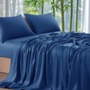 Gezu Bamboo Fitted Sheet, 160 x 200 cm, Blue, Petrol,