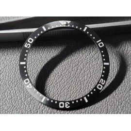 tokeilab Bezel Insert SKX Steel Sunburst Brushed Black, White Fonts C3 PIP Sloped SEIKO