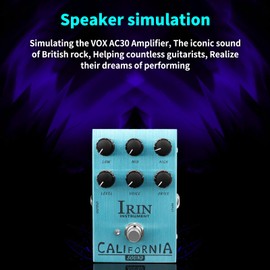 IRIN Mini Guitar Effect Pedal VOX AC30 Speaker Simulator Cabinet Simulator Guitar Effector Pedal Speaker Simulation for Guitar Bass - California Sound (Light Blue)