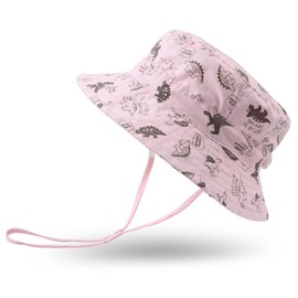 Zsedrut Baby Dinosaur Sun Hat Toddler Kids Summer Hats Sun Protection Caps for Boys Girls Infant Bucket Cap 0-4Y (50CM(1-2Y), Dinosaur Pink)