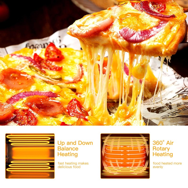 Electric Pizza Oven, Stainless Steel Pizza Baker With Auto Shut-off,