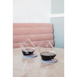 Sempli Cupa-Vino Stemless Wine Glasses Set of 2 - Hand Blown Wine Glass Set, Glassware for Red & White Wine, Lead-Free Crystal, Swirling Aeration, Ultra Clear, Thin Rim - 10.5 oz