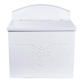 NACH Mailboxes for Outside Wall Mount, 11.5 x 5 x 13 inches, White Mailbox for Door, Waterproof Mailbox for Outside - The Chelsea Mailbox