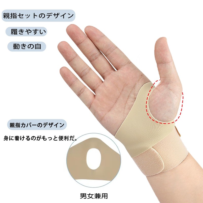 Clcyricher Ultra Thin Wrist Support, 2-Piece Set, Thumb, Joints, Thumb