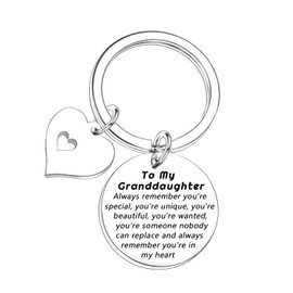 Nfyxcaz To My Granddaughter Keychain Granddaughter Gifts Granddaughter Keyring from Grandma Grandad Inspirational Granddaughter Gifts Graduation Christmas Birthday Gifts for Granddaughter