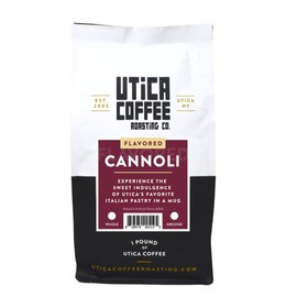 Utica Coffee Roasting Co. Cannoli | Specialty Flavored Medium Roast Ground Coffee | 16 Oz Reclosable Bag