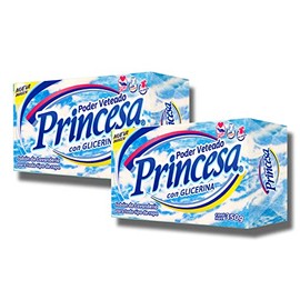 JABÓN AZUL VETEADO PRINCESA CON GLICERINA 350G, PAQUETE DE 2 UNIDADES, Total 700g