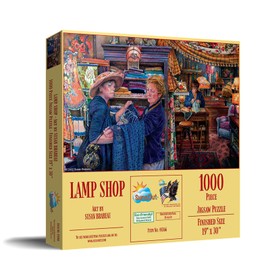 SUNSOUT INC - Lamp Shop - 1000 pc Jigsaw Puzzle by Artist: Susan Brabeau - Finished Size 19" x 30" Shopping - MPN# 44366