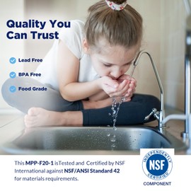 Membrane Solutions 1 Micron Sediment Water Filter Replacement Polypropylene Cartridge 20"x2.5" for Whole House Filter System - 6 Pack