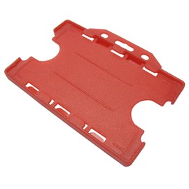 Customcard ltd® Double Sided ID Card Holder Two Sided Badge Holder Red (Pack of 1)