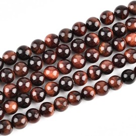 Genuine Red Tiger Eye Beads for Jewelry Making Gemstone Semi Precious Stone Round 12mm Strand 15"(31-32pcs)