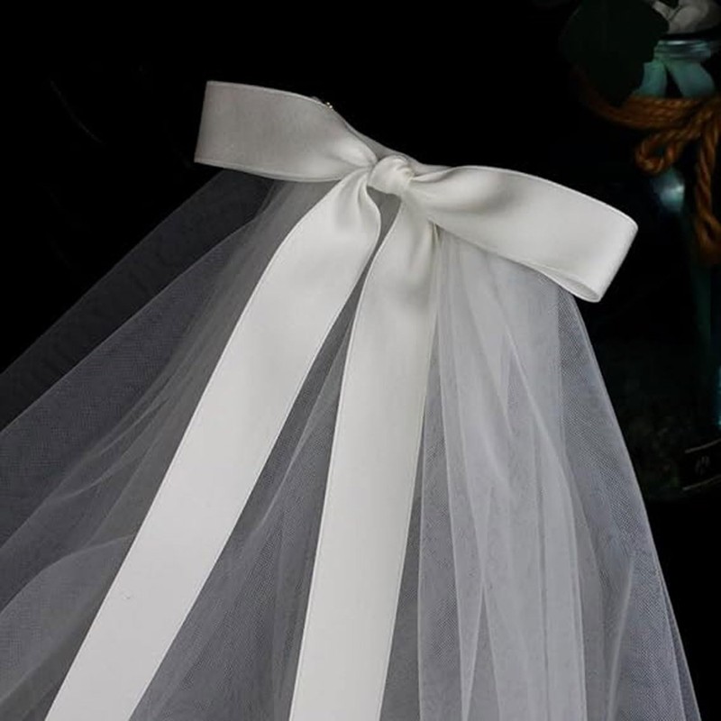[SaveSooo] Wedding Veil 1 Piece Veil Wedding with Bowknot Wedding