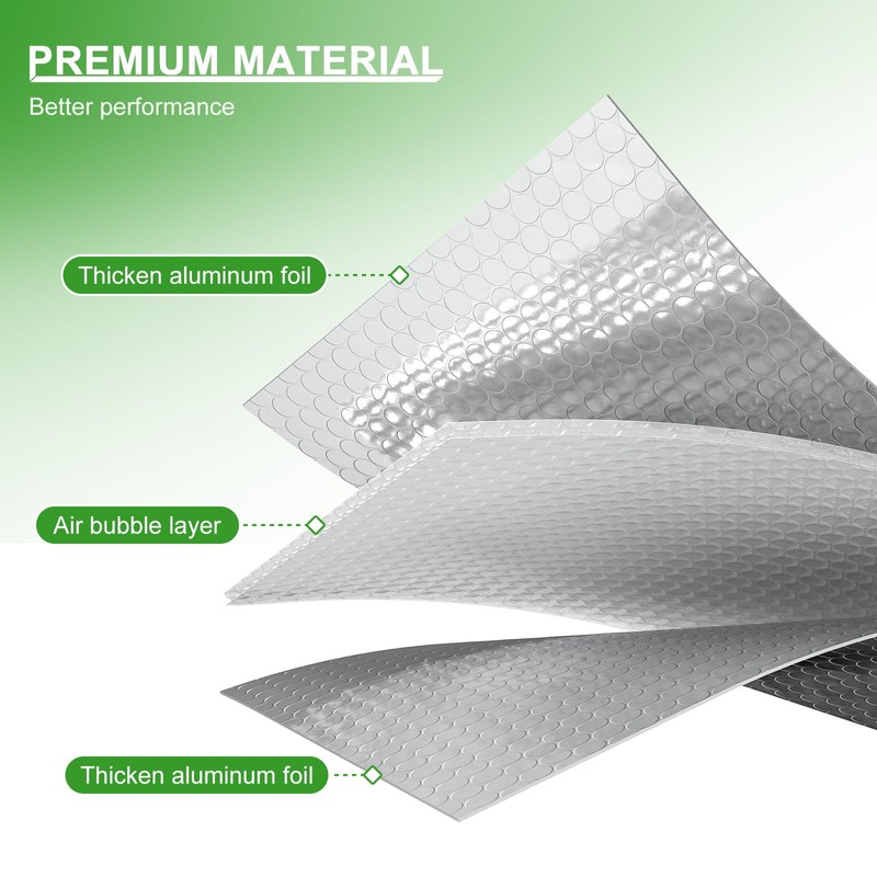 AGHITG Reflective Insulation Foam,48"x 10 Ft Window Insulation for Winter,Aluminum