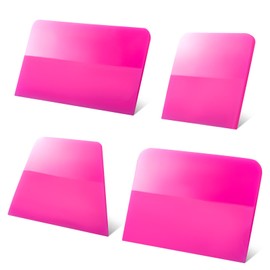 4 Pcs PPF Squeegee Soft Silicone Rubber Scraper, Anti Scratch TPU Coating Scraper for Car Vinyl Paint Protection Film Installation, Vinyl Wrap and Window Tint Windshield Glass Cleaning Kit, 4 Sizes