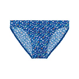 HOM Men's Slip De Bain Micro Socoa Swim Briefs, Navy print, XL