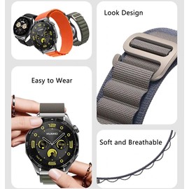 FiiMoo Compatible with Garmin Venu 3/Venu 2/Forerunner 265/Forerunner 255 Replacement Strap, 22 mm Nylon Bracelet, Adjustable Sports Bracelet, Nylon Sport Band with S-Hook for Garmin Vivoactive 4