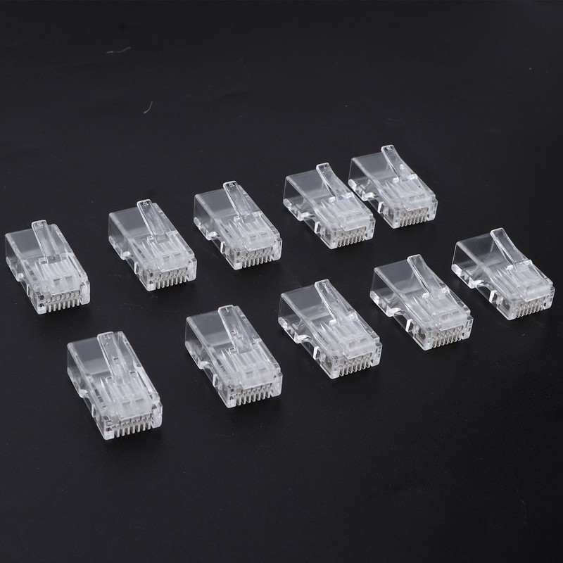 100Pcs TF2005A 8P8C RJ45 Connector CAT6 Unshielded Ethernet Crystal Head