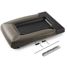 GRAND ORANGE Center Console Lid Kit Compatible with GMC Sierra Yukon XL 2001-2006 / Fit for Chevy Silverado 2001-2006 Armrest Cover Light grey