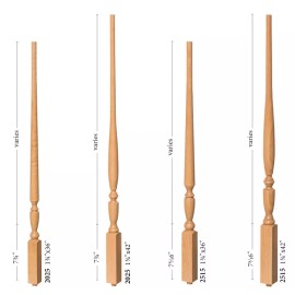 Unbranded Red oak/Poplar Georgia Style Baluster/Spind - 2515-42", Red Oak