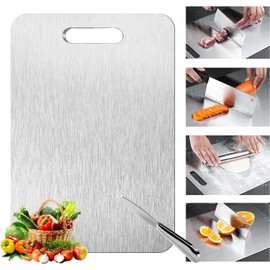 GNEL 1pzs Tablas de Cortar de Titanio para Cocina, Titanium Cutting Board, Tabla Para Cortar Con 3 Tallas, Resistente Duradero cara de titanio de grado (29 * 20cm)