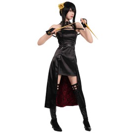 OSIAS Spy Family Yor Cosplay Outfit Yor Forger Yor Briar Thorn Princess Costume Dress(M)