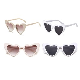 YTOOK 70s Vintage Love Heart Sunglasses, Fancy Dress Style Colorful Glasses for Women Outdoor Shopping Travelling Summer Party