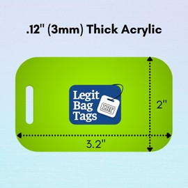 3 Pack - Custom Luggage Tags for Suitcases - 3.2" Wide x 2" Tall (Orange)