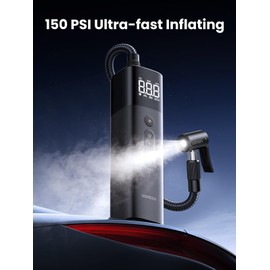 UGREEN Tyre Inflator Digital Car Tyre Pump 150 PSI 12V Tire Inflator With Inflation Tire Pressure Detection LED Light Portable Air Pump for Car Tires and Other Inflatables