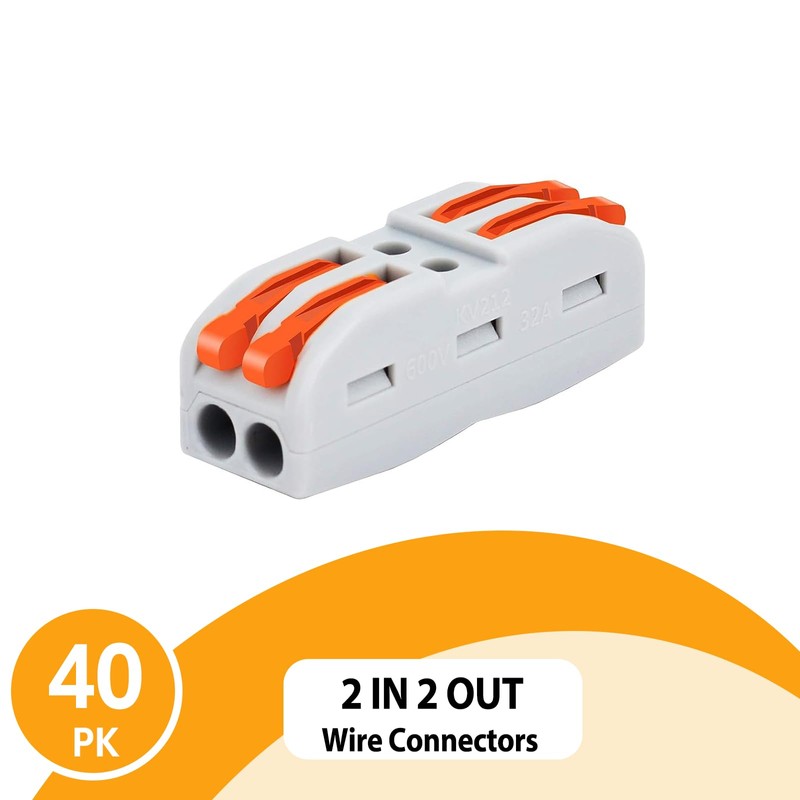 40 Pcs Conductor Compact Connectors,Lever Wire Nut Electrical Connectors,Nineleaf 2