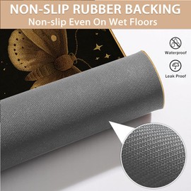 Magic Moth Door Mat Outdoor Indoor,Mushroom Flower Absorbent Welcome Doormat for Front Door mat Outside Entrance Entryway,Low Profile 17'' x 29''