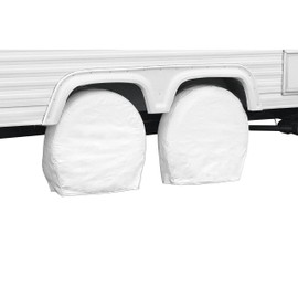 Classic Accessories Over Drive RV Wheel Covers, Wheels 30" - 33" Diameter, 9" Tire Width, Snow White