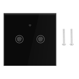 LED WIFI Intelligent Wall Touching Switch Mobile Phone APP Remote Control Switch Couverture noire 2 voies