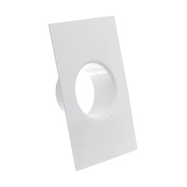 100mm / 4 Inch Straight Duct Connector with Flange - Round PVC Ducting - Ventilation Pipe - Wall Plate