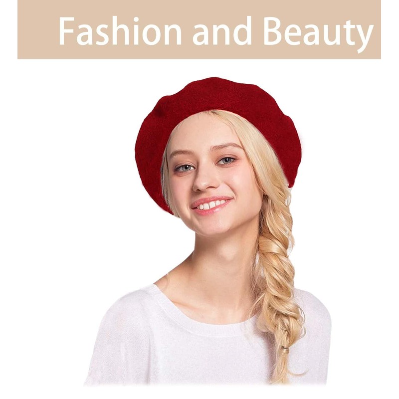ZHYUAN French Beret hat,Wool Beret Hat,Warm Beret Cap,Ladies Beret Hat,Stylish